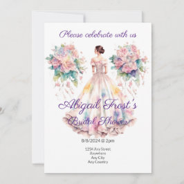 Bridal Shower-uitnodiging met bewerkbare tekst Kaart