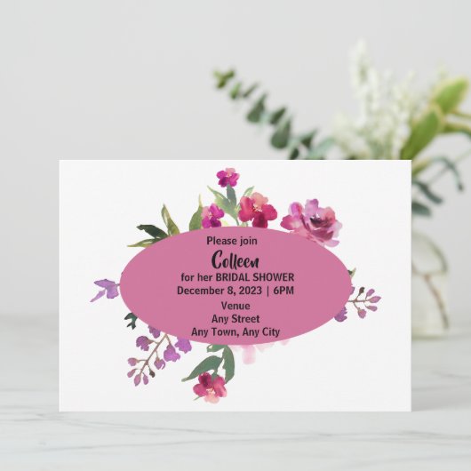 Bridal Shower-uitnodiging met bewerkbare tekst Kaart (Staand voorkant)