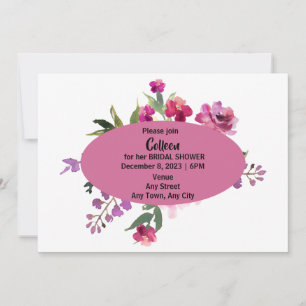 Bridal Shower-uitnodiging met bewerkbare tekst Kaart