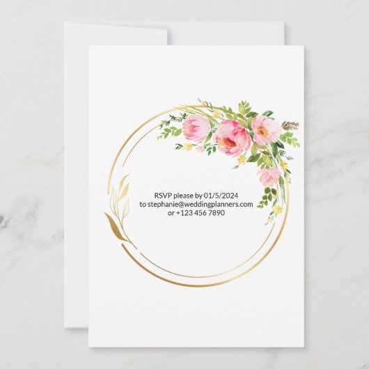 Bridal Shower-uitnodiging met bewerkbare tekst Kaart (Achterkant)