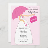 Bridal Shower-uitnodiging met bijbehorende envelop Kaart (Voorkant / Achterkant)