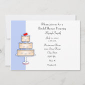 Bridal Shower-uitnodiging met bruiloft Cake Kaart (Voorkant)