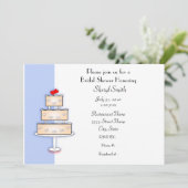 Bridal Shower-uitnodiging met bruiloft Cake Kaart (Staand voorkant)