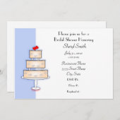 Bridal Shower-uitnodiging met bruiloft Cake Kaart (Voorkant / Achterkant)