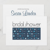 Bridal Shower-uitnodiging  | Peacock Blue Kaart (Voorkant / Achterkant)