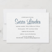 Bridal Shower-uitnodiging  | Peacock Blue Kaart (Achterkant)