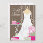 Bridal Shower-uitnodiging | Roze en Sage Kaart (Voorkant / Achterkant)