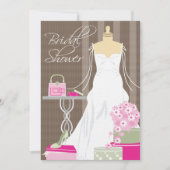 Bridal Shower-uitnodiging | Roze en Sage Kaart (Voorkant)