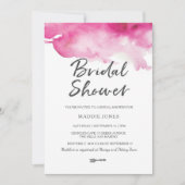 Bridal Shower-uitnodiging | Roze waterverf Kaart (Voorkant)