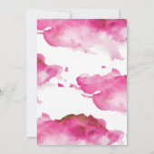 Bridal Shower-uitnodiging | Roze waterverf Kaart (Achterkant)