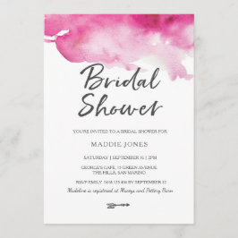 Bridal Shower-uitnodiging | Roze waterverf Kaart