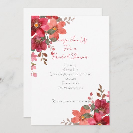 Bridal Shower-uitnodiging Save The Date (Voorkant / Achterkant)