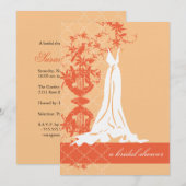 Bridal Shower-uitnodiging  | Sinaasappel Kaart (Voorkant / Achterkant)