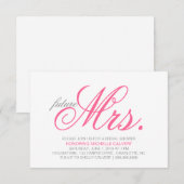 Bridal Shower-uitnodiging | Toekomstige mevrouw Kaart (Voorkant / Achterkant)