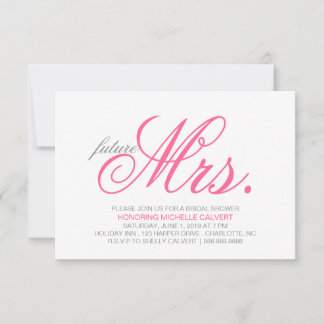 Bridal Shower-uitnodiging | Toekomstige mevrouw Kaart