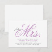 Bridal Shower-uitnodiging | Toekomstige mevrouw Kaart (Voorkant / Achterkant)