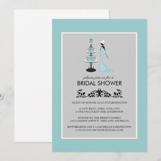 Bridal Shower-uitnodigingen Kaart (Voorkant / Achterkant)