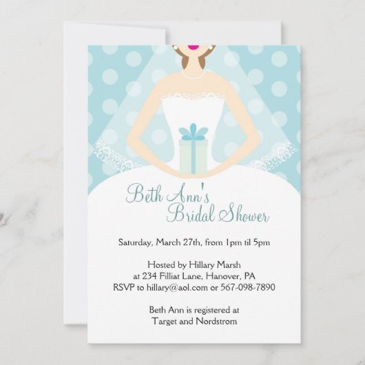 Bridal Shower-uitnodigingen Kaart (Voorkant)