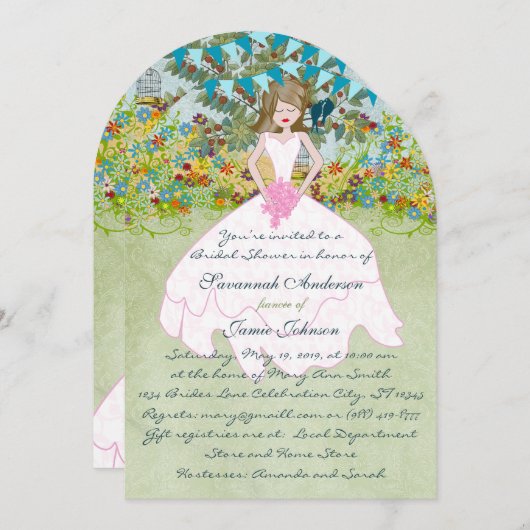 Bridal Shower-uitnodigingen Kaart (Voorkant / Achterkant)