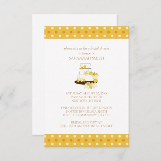 Bridal Shower-uitnodigingen Kaart (Voorkant / Achterkant)