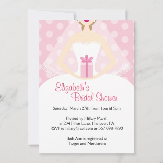 Bridal Shower-uitnodigingen Kaart (Voorkant)