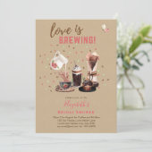 Bridal Shower-uitnodigingen Koffie en Cupcakes Kaart (Staand voorkant)