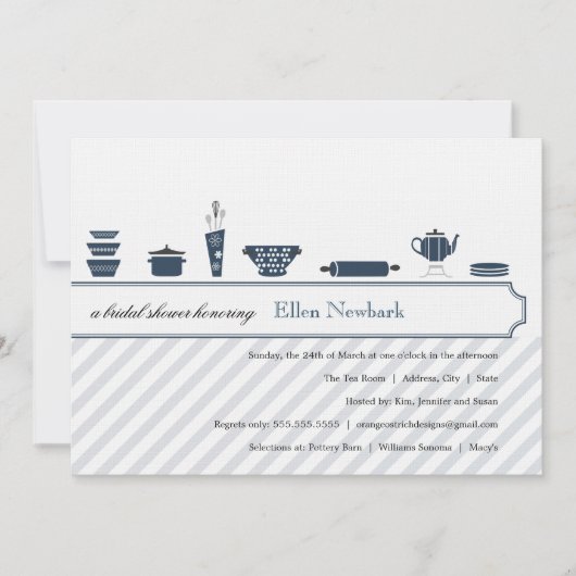 Bridal Shower-uitnodigingen  | Peacock Blue Kaart (Voorkant)