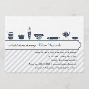 Bridal Shower-uitnodigingen    Peacock Blue Kaart