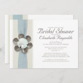 Bridal Shower-uitnodigingen van kant en parels Kaart (Voorkant / Achterkant)