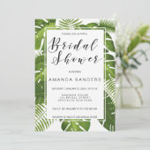 Bridal Shower-uitnodigkaart | tropische elegant Kaart (Staand voorkant)