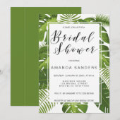 Bridal Shower-uitnodigkaart | tropische elegant Kaart (Voorkant / Achterkant)