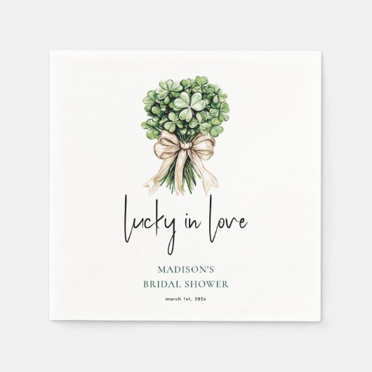 Bridal Shower Watercolor Clover Bouquet Servet (Voorkant)
