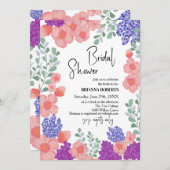 Bridal Shower Watercolor Pink Flower Kaart (Voorkant / Achterkant)