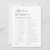 Bridal Shower Wedding Customs Matching Game Card Kaart (Voorkant)