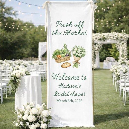 Bridal Shower Welcome Sign Fabric Banner, Personal Spandoek