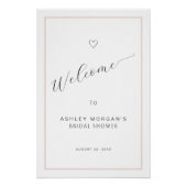 Bridal Shower Welcome Sign | Minimal Black Script  Perfect Poster (Voorkant)