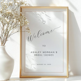 Bridal Shower Welcome Sign | Minimal Black Script  Perfect Poster