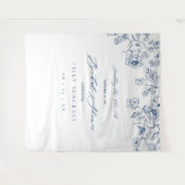 Bridal Shower Welcome Tapestry Something Blue Sign Wandkleed (Voorkant (horizontaal))