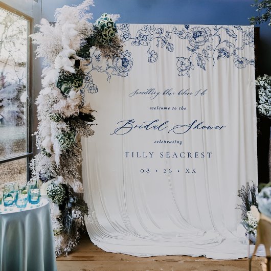 Bridal Shower Welcome Tapestry Something Blue Sign Wandkleed