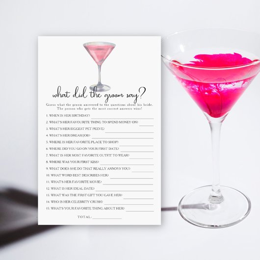 Bridal shower What did the groom say