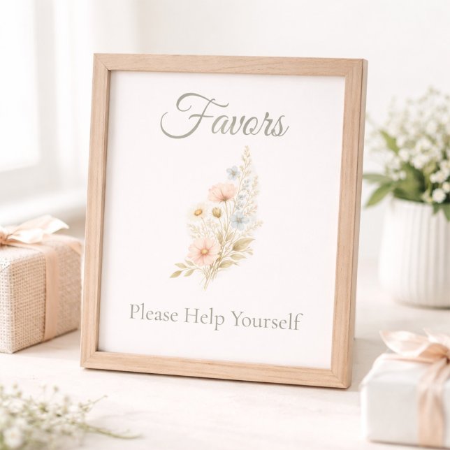 Bridal Shower Wildflower Favor Table Sign (Creator heeft geüpload)