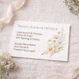 Bridal Shower Wildflower Garden Details Informatiekaartje