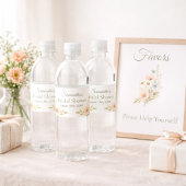 Bridal Shower Wildflower Garden Party Waterfles Etiket