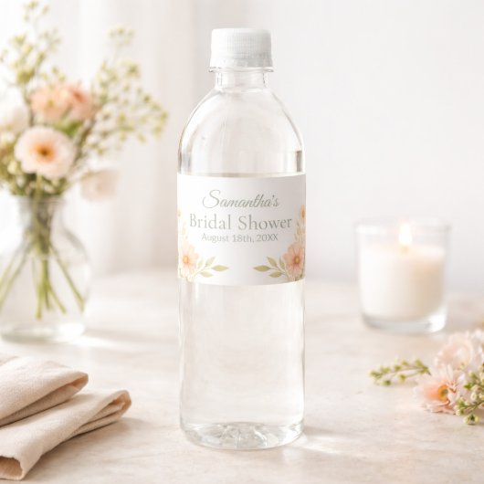 Bridal Shower Wildflower Garden Party Waterfles Etiket
