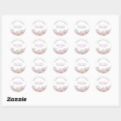 Bridal shower with wildflowers Pink Color Ronde Sticker (Vel)