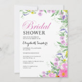 Bridal shower with wildflowers Pink Colors Kaart (Voorkant)