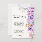 Bridal shower with wildflowers Purple Tones Bedankkaart (Voorkant)