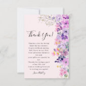Bridal shower with wildflowers Purple Tones Bedankkaart (Voorkant)