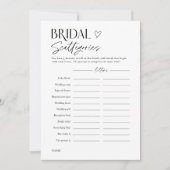 Bridal Shower Word Trivia Party Game Card Kaart (Voorkant)