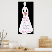 Bridal Silhouette I moeder van de bride Poster (Keuken)